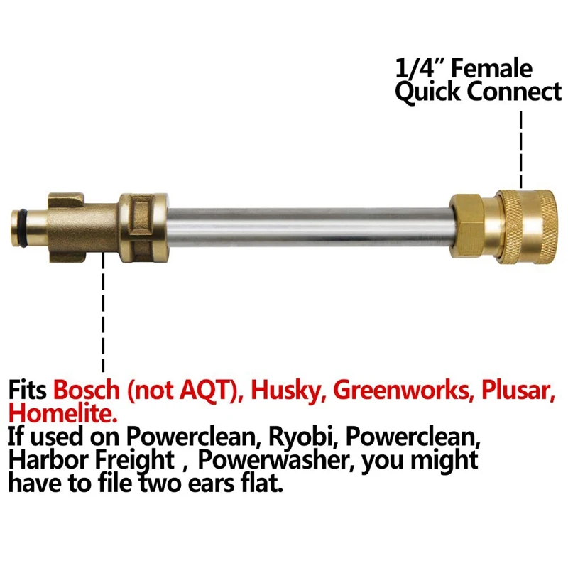 

6.9 Inch High Pressure Car Washing Washer-Gun Adapter With 1/4 Inch Female Quick Connect Fitting, Fit Most Brands