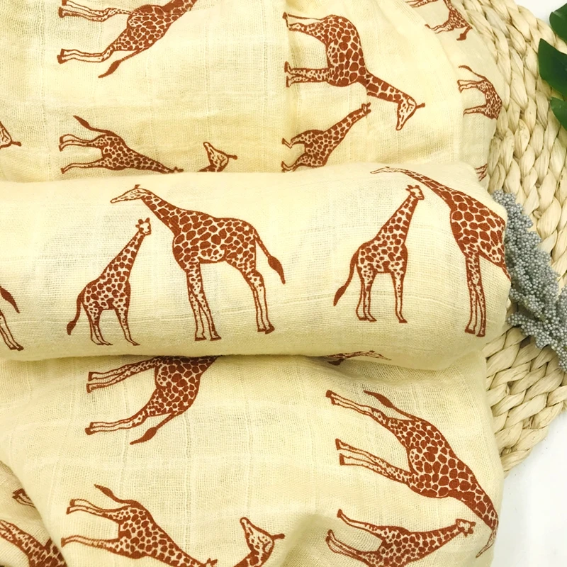 100% хлопковая муслиновая пеленка Одеяло 120X110cm Детские s для новорожденных