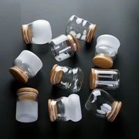 mini glass bottles with lid clear transparent glass container with cork tea candy food storage containers glass jar with lid
