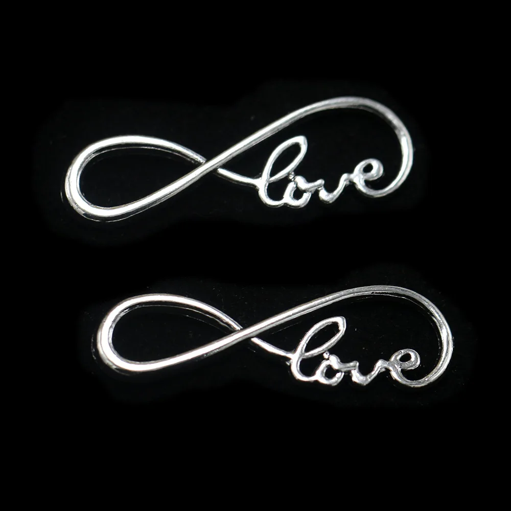 24 шт./лот символ бесконечности Любовь Шарм серебряный цвет кулон Diy эстетика