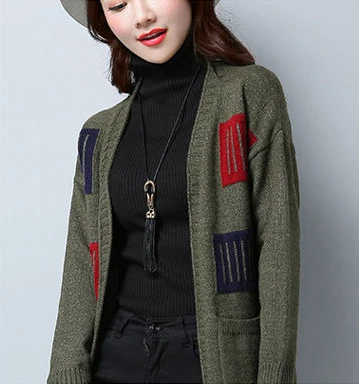 

Sweater Coats Women's Mid-length Spring Autumn New Casual Long-sleeved Loose Fall Winter Thick Knitted Cardigan Sweaters Z439