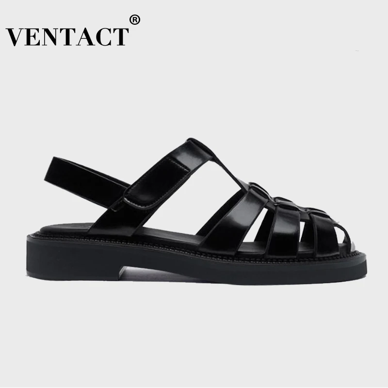 

VENTACT 2021 Sandals For Women Real Leather Shoes Summer Sandals Strap Hollow Out Beach Sandals Cool Ladies Footwear Size 34-40
