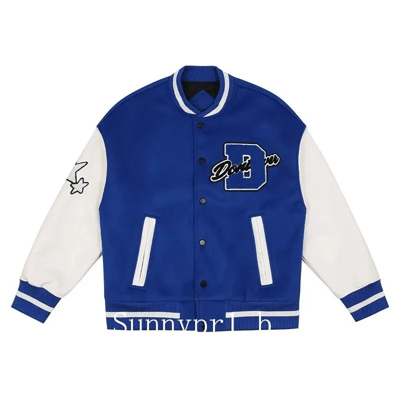 

Hip Hop College Jacket Letter Embroidery Baseball Jacket Unisex