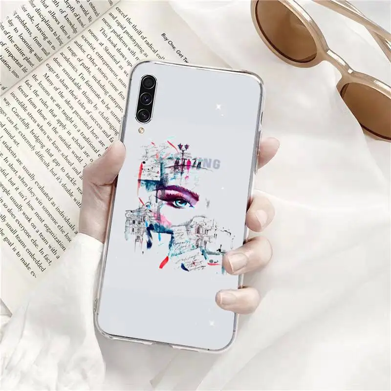 

Art Abstract Phone Case Transparent for Samsung s9 s10 s20 Huawei honor P20 P30 P40 xiaomi note mi 8 9 pro lite plus
