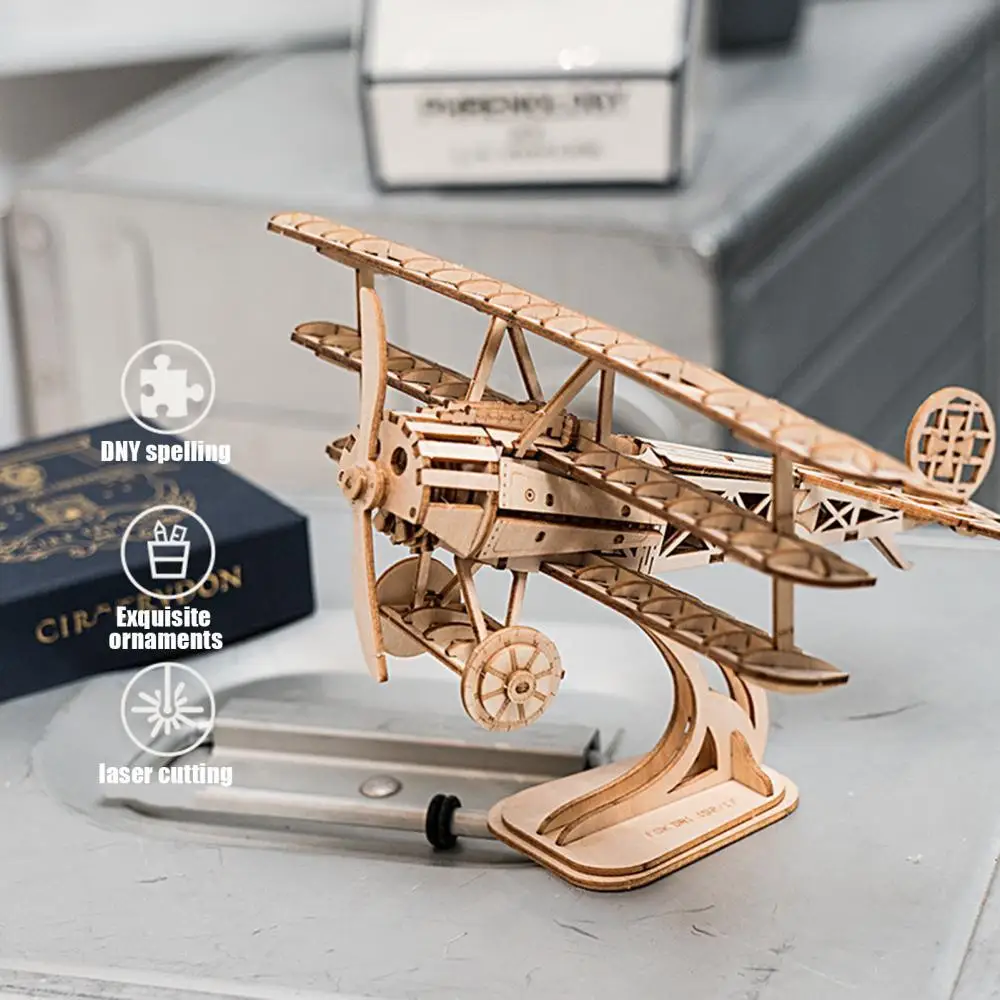 DIY Craft Aircraft Model Hands 3D Wooden Puzzle Bundle Set Pack Educational Wood Airplane Toy Building Kit | Дом и сад