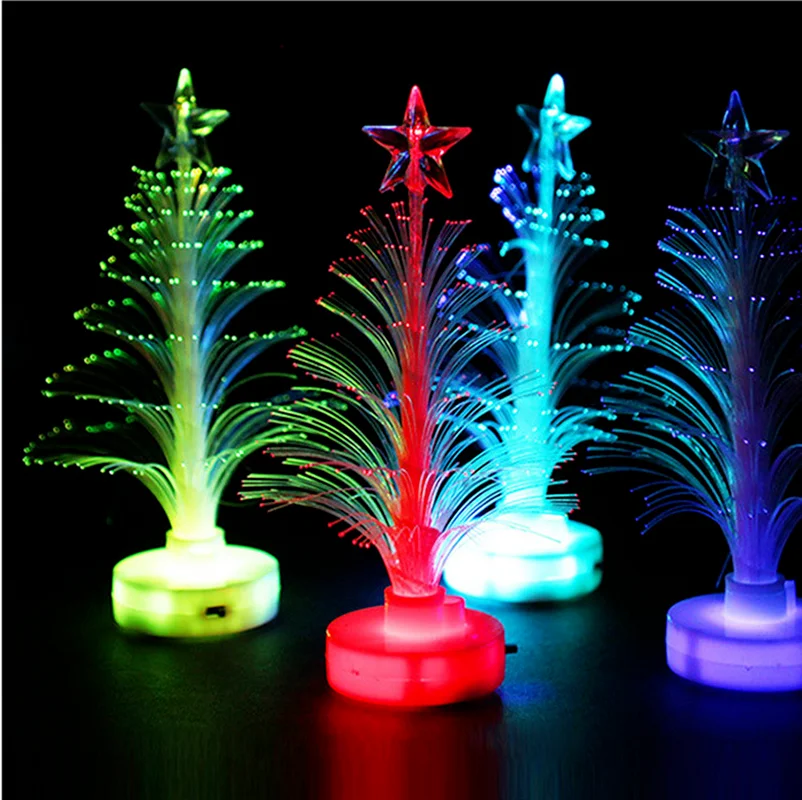 

Decoration Night 1pcs New Christmas Tree Lamp Light Colorful LED Fiber Optic Nightlight Children Xmas Gift Xmas Light-Up Toy