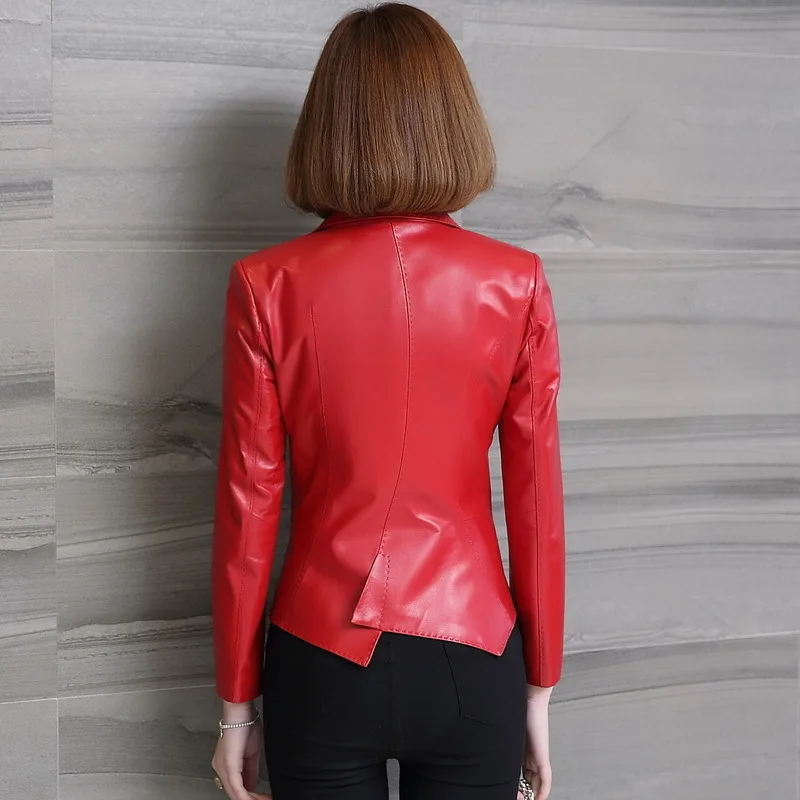 

Genuine Jacket Women Real Sheepskin Leather Bomber Jackets Spring Autumn Plus Size Motocycle Coat 1842 MF129