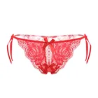 Сексуальное женское нижнее белье, сексуальные прозрачные открытые трусики-танга с заниженной талией, на шнуровке, трусики большого размера с завязками