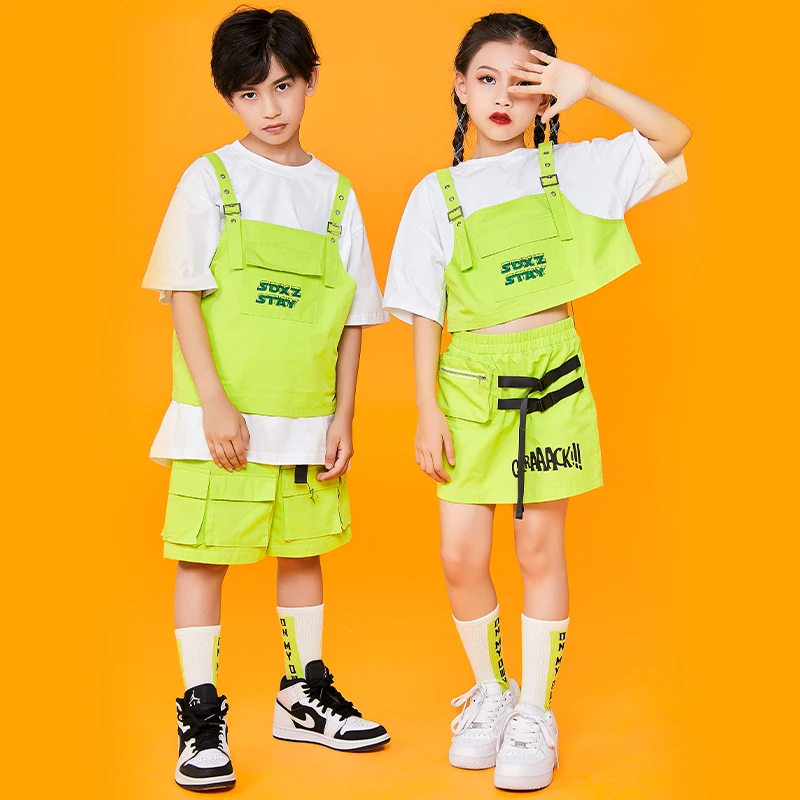 

Костюмы для джазовых представлений для девочек, одежда для бальных танцев в стиле хип-хоп, Детская летняя одежда для уличных танцев, танцева...