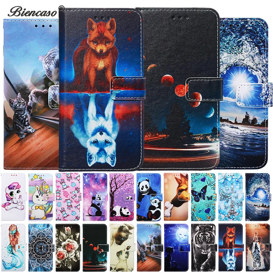 Мультяшные флип-чехлы из искусственной кожи для iPhone 11 Pro Max XS XR X 6 6S 7 8 Plus чехол