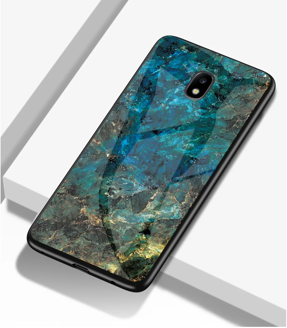 Для samsung J3 J5 J7 Pro 2017 чехол из закаленного стекла с мраморным градиентом для задней