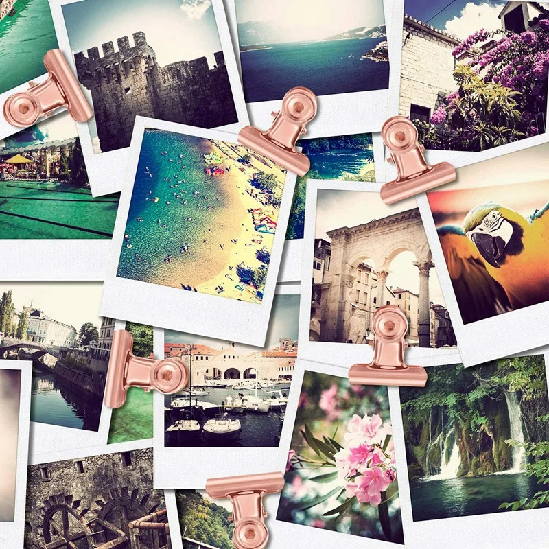 

40 Pcs Push Pins Clips with Thumb Tacks Set for School Artworks Projects on Cork Board Photos on Bulletin (Rose Gold)