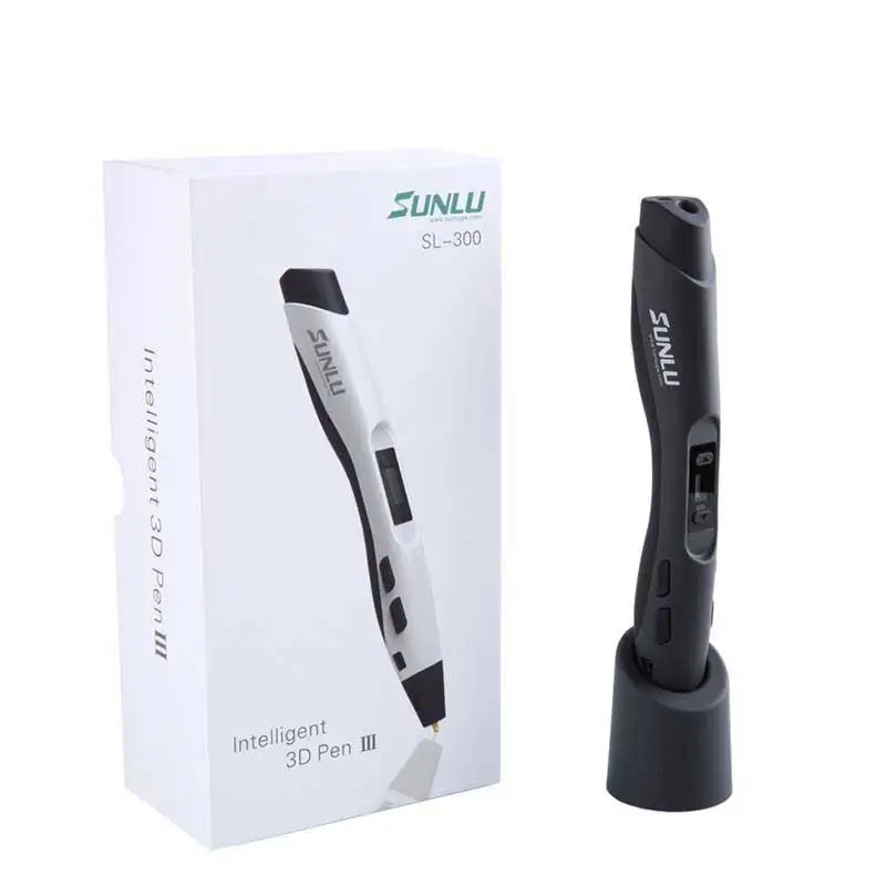 SL-300-black SL-300 ручка для 3D печати 1,75 мм ABS PLA 2 типа нити 3d ручки для рисования с нитью светодиодный дисплей для создания детей - Цвет: SL-300-black