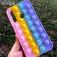 for huawei honor 10i case cute rainbow push bubble silicone case for huawei honor 20 lite 20i 10 lite reliver stress phone cover
