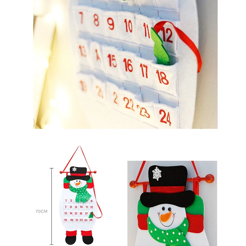Merry Christmas Decor for Home Santa Claus Snowman Wall Calendar | Дом и сад