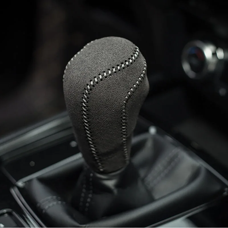 

Автомобильный рычаг переключения передач для Mazda CX5 CX 5 2017 2018 2019 2020 2021 аксессуары углеродное волокно/кожа автомобильная головка рычага перек...