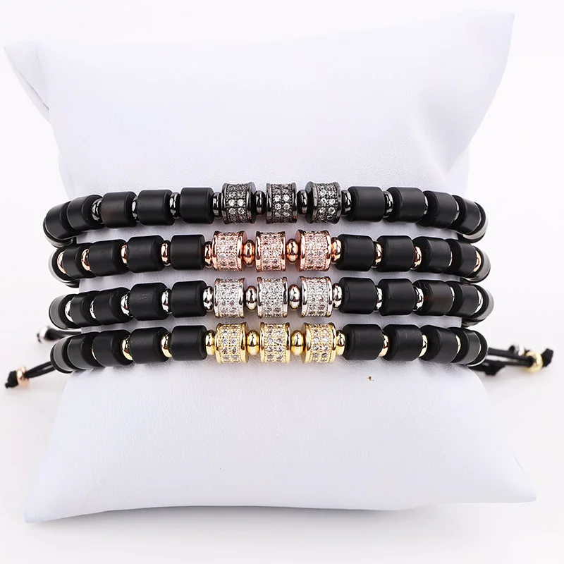 

Men Women Jewelry Bracelet Brass CZ Charms Natural Stone Beads Bracelet Jewelry Warp Bracelet Men Women