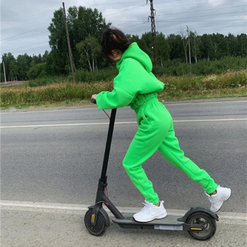 

New Spring Autumn Women Hooded Casual Solid Suits Long Sleeve Loose Hoody Pant Sets Fashion Casual Two Pieces Hoodies Pants Sets