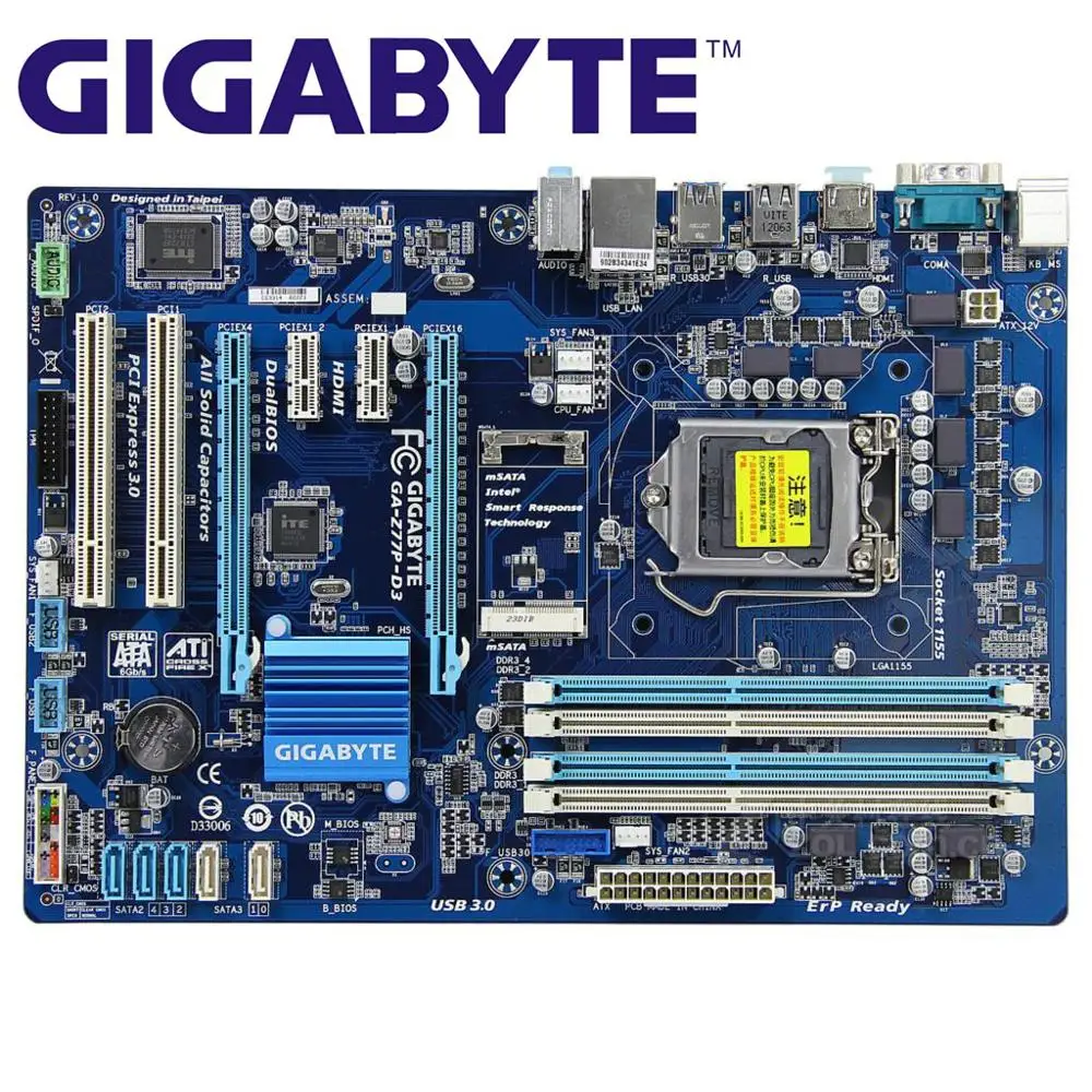 LGA 1155 DDR3 для Intel Gigabyte оригинальная материнская плата USB3.0 Z77 Z77P D3 настольная SATA3 HDMI