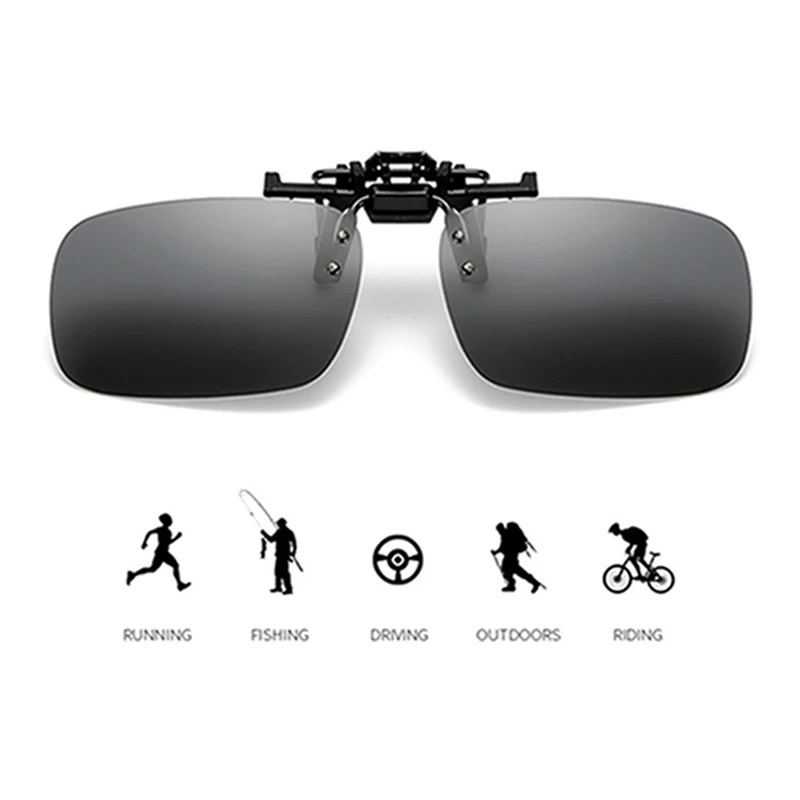 

13CM Men Polarized Clip on Sunglasses for Driving 2020 Night Vision Yellow Women Square Sun Glasses with Clips Unisex Clips