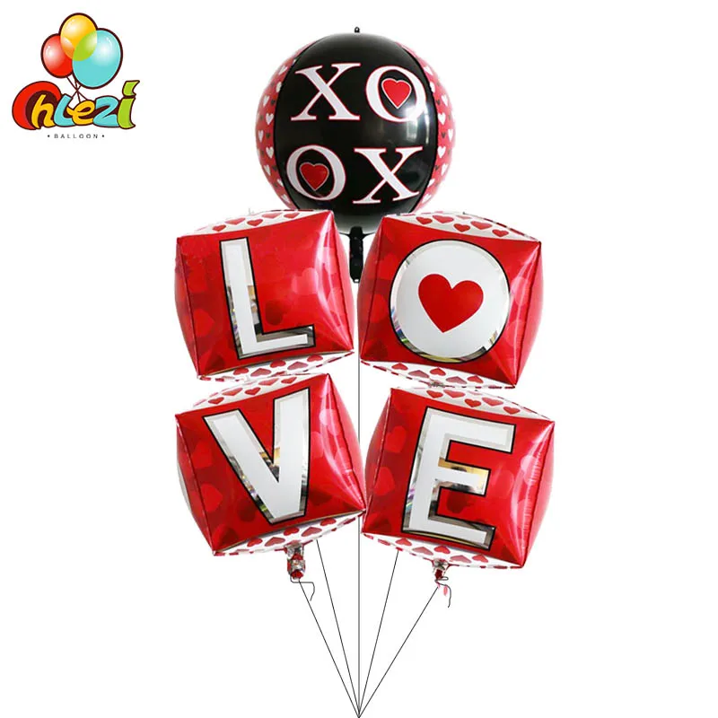 1 шт. 4D XOXO фольги шары куб любовь Свадебный шар anniversaire День Рождения украшения взрослых Гелий воздушные шарики, детские игрушки
