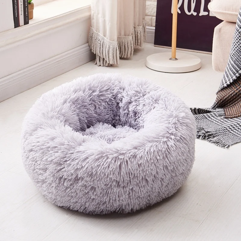 XL 80cm round plush pet nest supplies cat litter kennel | Дом и сад