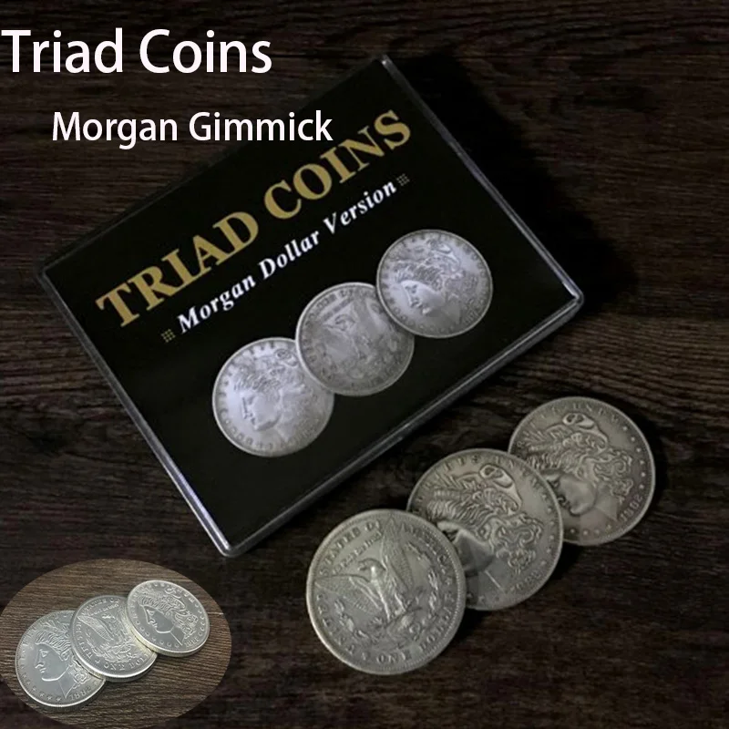 Triad Coins (Morgan Version) от Joshua Jay Magic Tricks крупным планом Magia Исчезающие Magie Gimmick