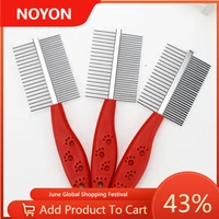 two sided dog comb hair removal brush flea comb dogs cats pet supplies grooming fine toothed pet comb cleaning tool lice brush