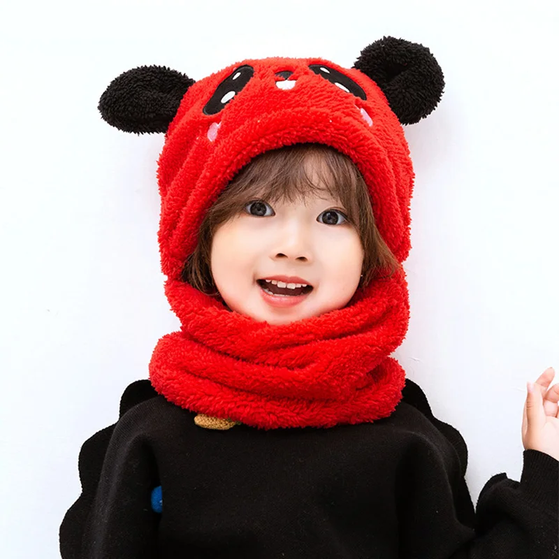 Детский бархатный теплый милый осенне зимний модный слюнявчик для мальчиков и