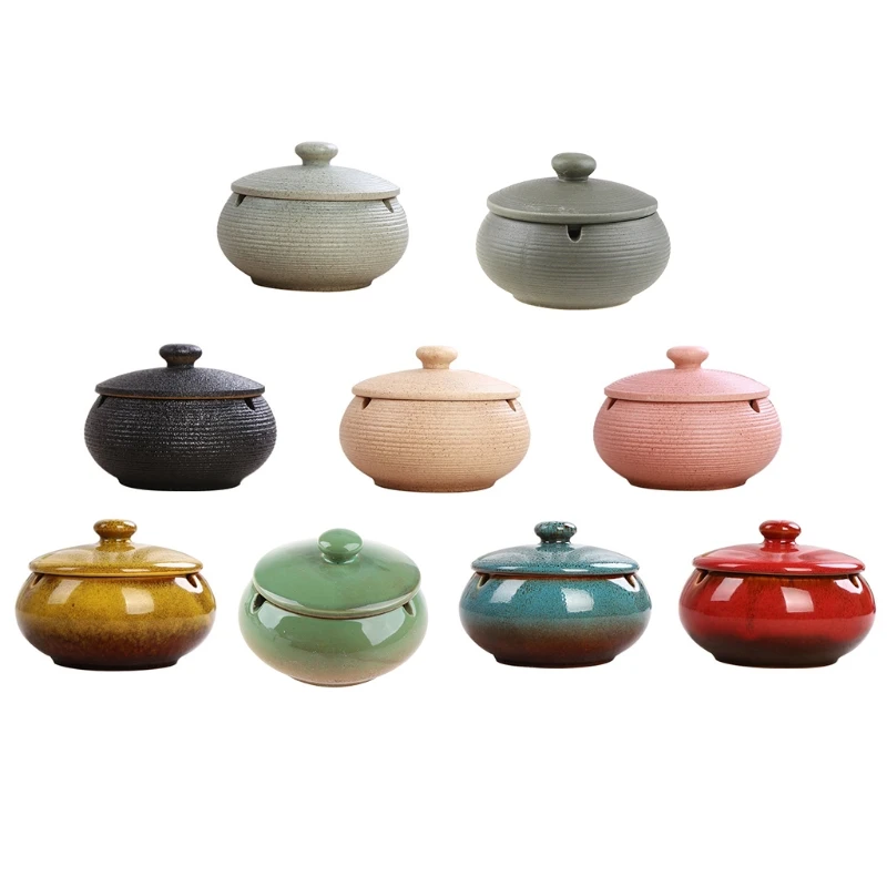 

Керамическая пепельница с крышкой, ретро, комнатная декоративная пепельница для гостиной, автомобиля