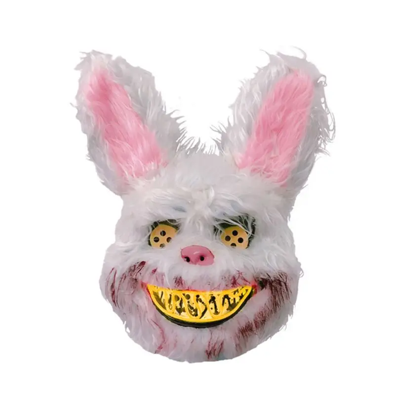 

Unisex Halloween Party LED Glowing Face Mask Horror Bloody Bunny Head Mask