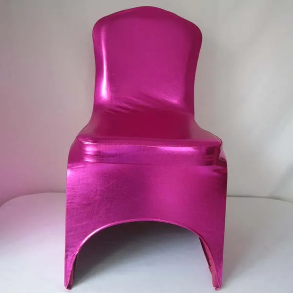 Блестящие эластичные чехлы на стулья из спандекса стрейчевый металлический