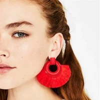 european and american exaggerated earrings tassel geometry womens spring bohemian accessories