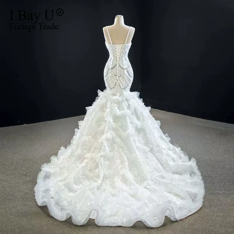 Размера плюс платье-русалка украшенное бусинами свадебное платье 2020 сексуальный