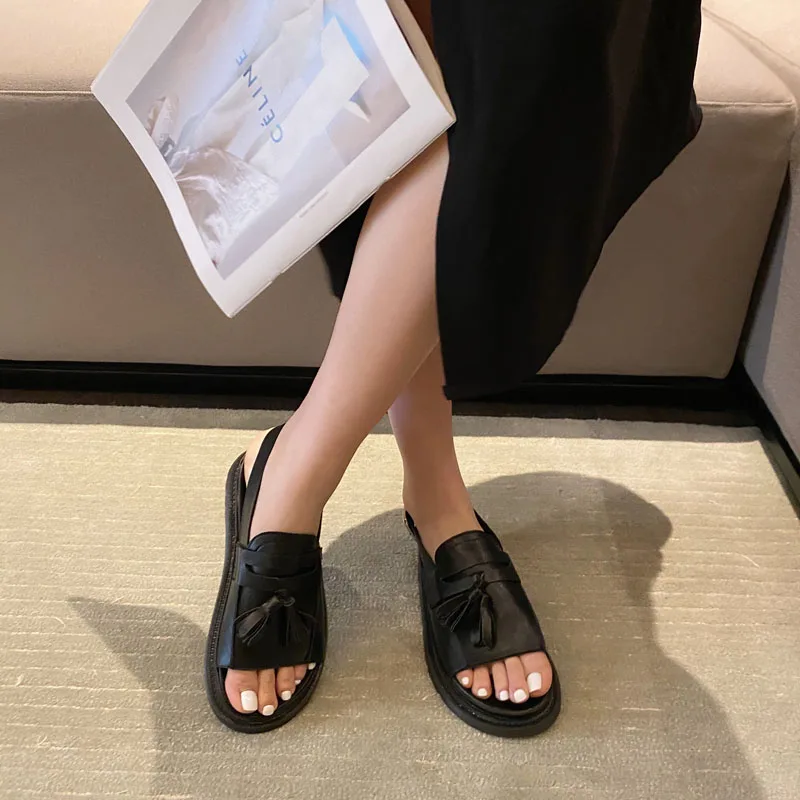 

Sandal Girl2021Summer Platform Shoes Fashion Buckle Strap Women Sandals Casual Platform Flats Sandals Black Shoes Sandalen Dames