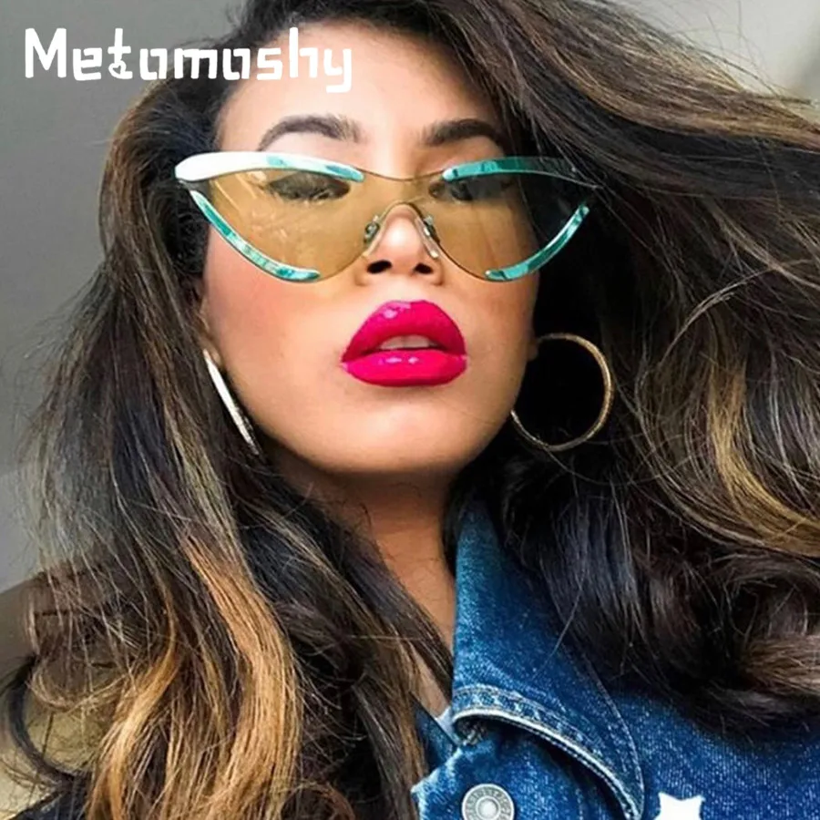 Очки солнцезащитные женские кошачий глаз брендовые дизайнерские модные