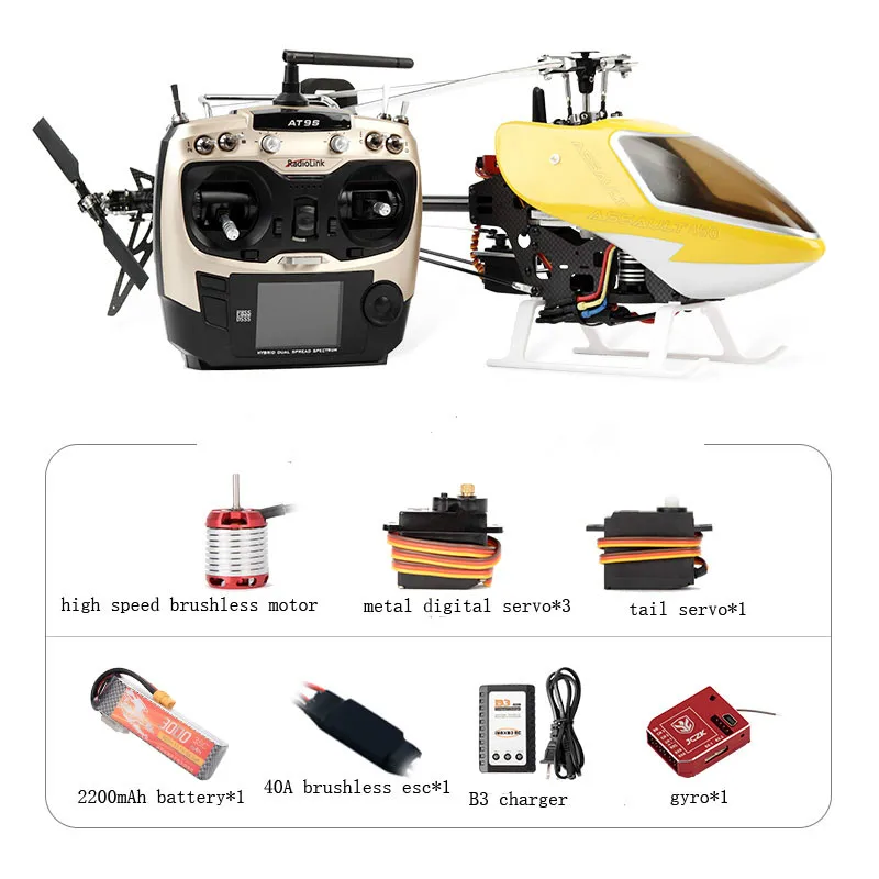 

NEW JCZK 450 6CH 3D Flying Flybarless with Brushless Motor 2.4G 9CH Transmitter RC Helicopter RTF