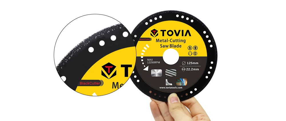 TOVIA BlackCutter 125*22мм Алмазный Диск по Металлу стали и нержавеющей стали для УШМ или Балкарки или угловой шлифовальной машины безопасный дизайн меньше искр тонкий диск толщиной 1.2мм