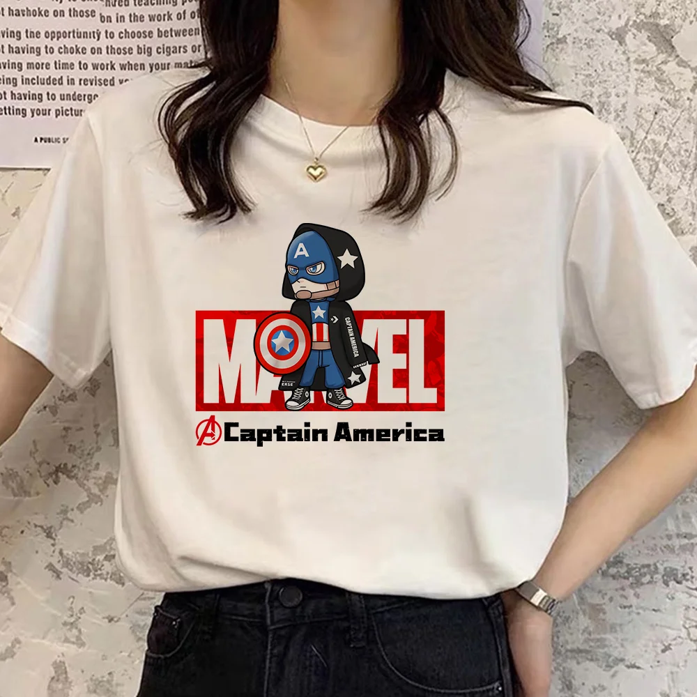 Новые футболки с героями Диснея Marvel летние женские свободные коротким рукавом и