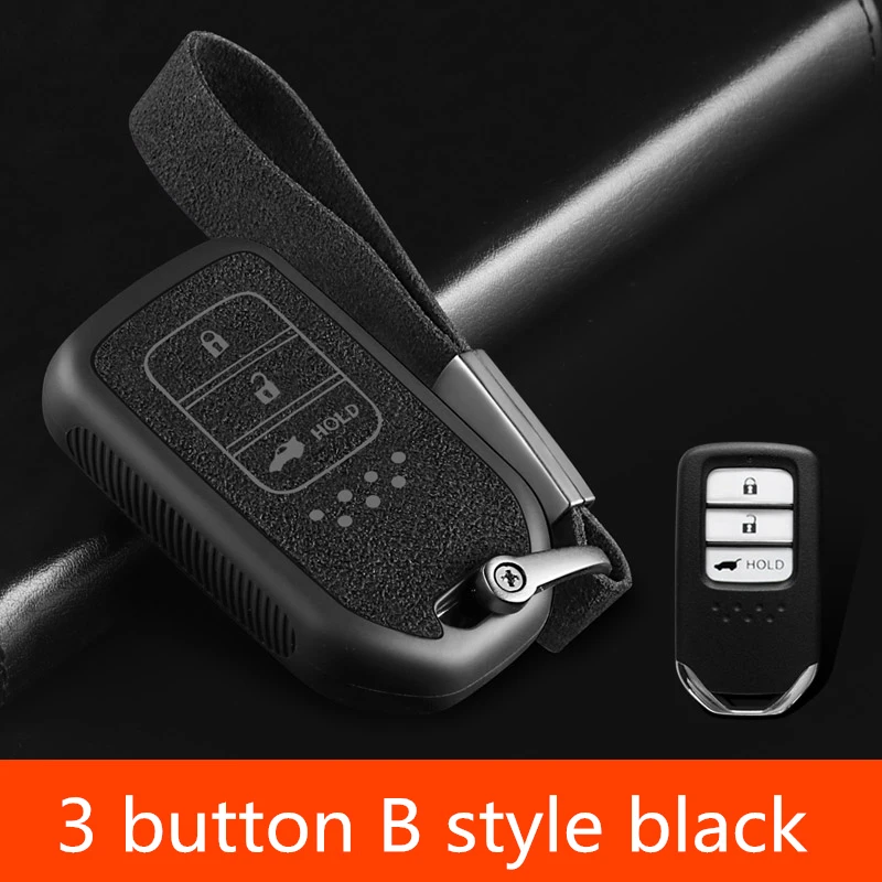 3 button B black ТПУ флиппе для Honda CRV HRV Accord Civic Odyssey Vezel Inspire Fit Jazz JADE Pilot флип чехол для ключей - Название цвета: 3 button B black