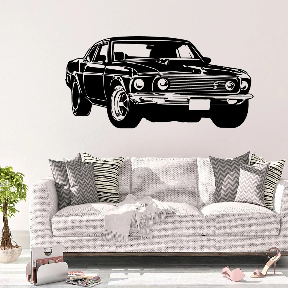 Мышечные наклейки на стену для автомобиля классические гоночные автомобили