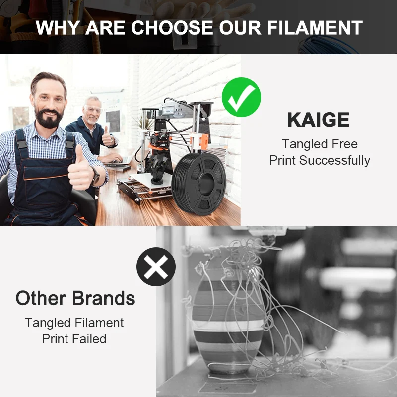Нить для 3D-принтера KAIGE PLA/PETG/PLA +/ABS/шелк/ТПУ/дерево/углеродное волокно 5 кг 1