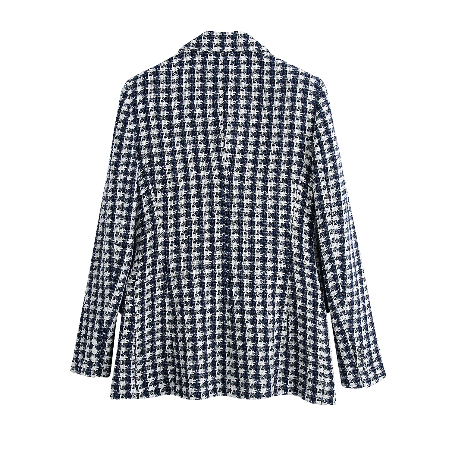 

Women Plaid Blazer Vintage Za Fashion 2021 V Neck Office Lady Oversized Long Jackets Women Pockets Casual Mujer Outwear Chic Top