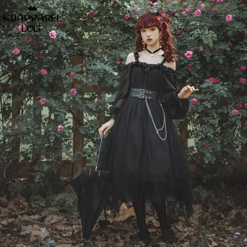 Винтажные женские платья Loilta OP милые для девочек с высокой талией длинный рукав