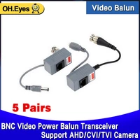 10pcs cctv camera accessories audio video balun transceiver bnc utp rj45 video balun with audio and power over cat55e6 cable