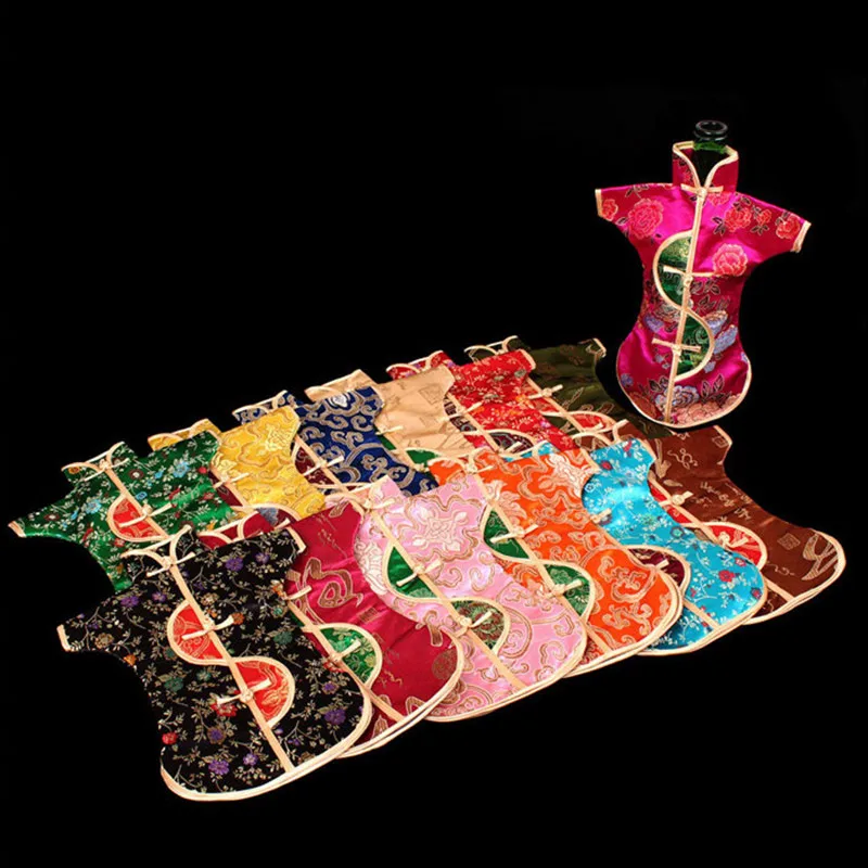 50 шт. винтажный китайский узел Рождественский чехол для бутылки вина защитный