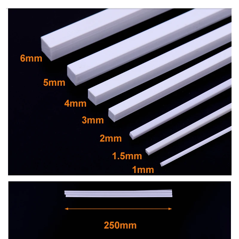 Квадратные палочки из АБС пластика для миниатюрного ландшафта/макет модели