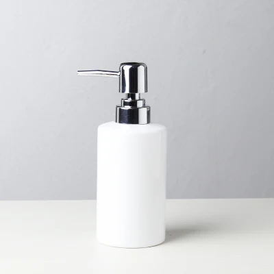 Soap bottle-white Простой керамический дозатор жидкого мыла, резервуар для лосьона, домашний отельный пресс, гель для душа, бутылка для мыла для рук, дозатор мыла, набор, черный, белый mx9101716 - Цвет: Soap bottle-white