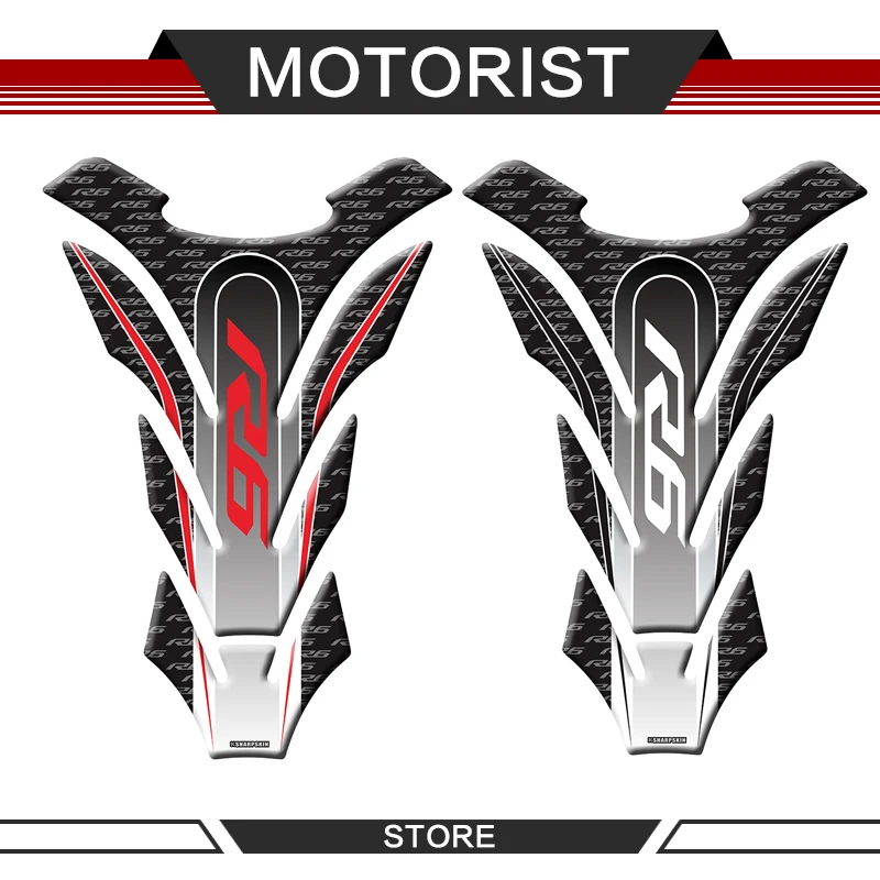 

Motorcycle 3D sticker suitable For YAMAHA R6 r6 Gas Fuel Oil tank fishbone stickers decoration protection decal