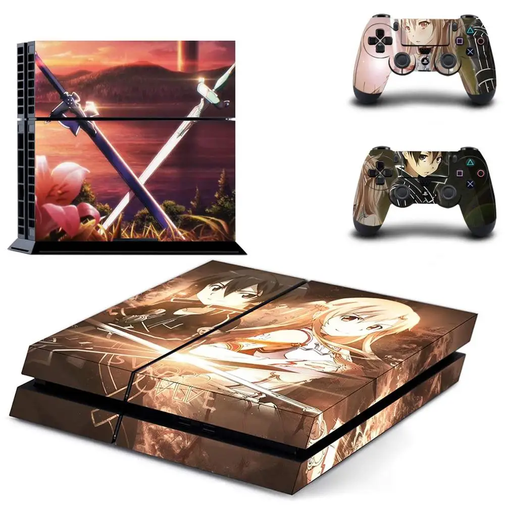 

Anime Sword Art Online SAO PS4 Stickers Play station 4 Skin Sticker Decal For PlayStation 4 PS4 Console & Controller Skins Vinyl